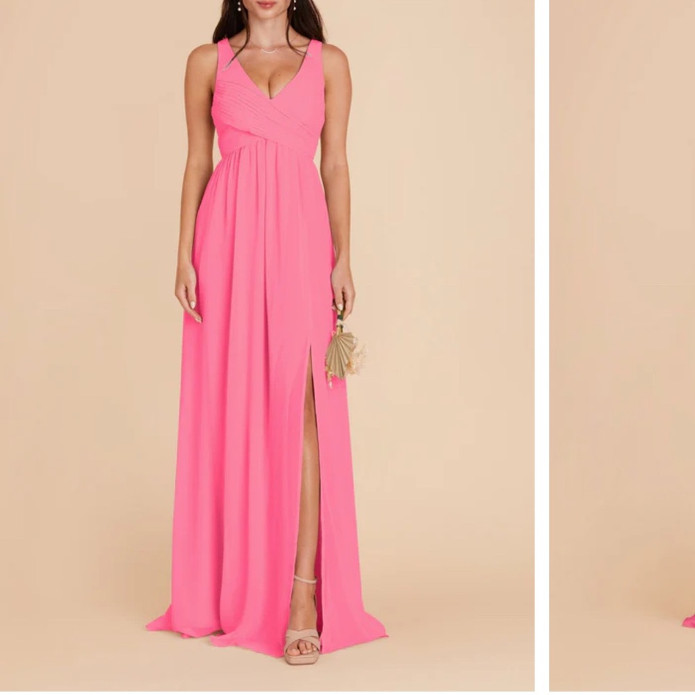 Birdy grey - Laurie Empire bridesmaid dress - chiffon - bon bon pink